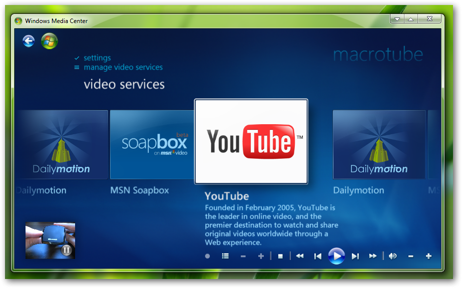 watch youtube in Windows 7 MediaCentre-4 watch youtube in Windows 7 MediaCentre-4