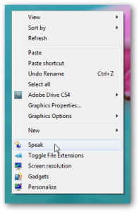 Let your computer speak from right click the text you want