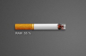 Amazing Realistic Burning Cigarette RAM Meter Widget